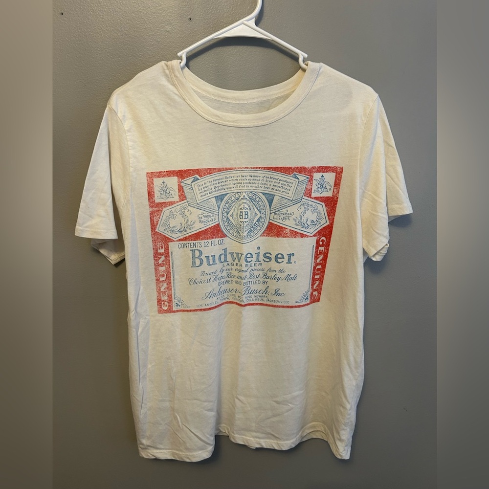 Budweiser Red and Cream Label Tee